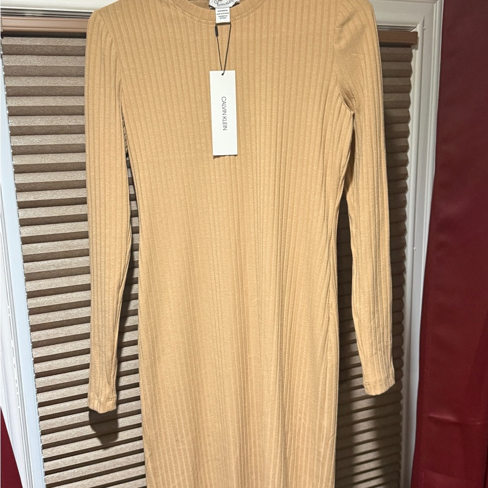 Calvin Klein Beige Ribbed Knitwear